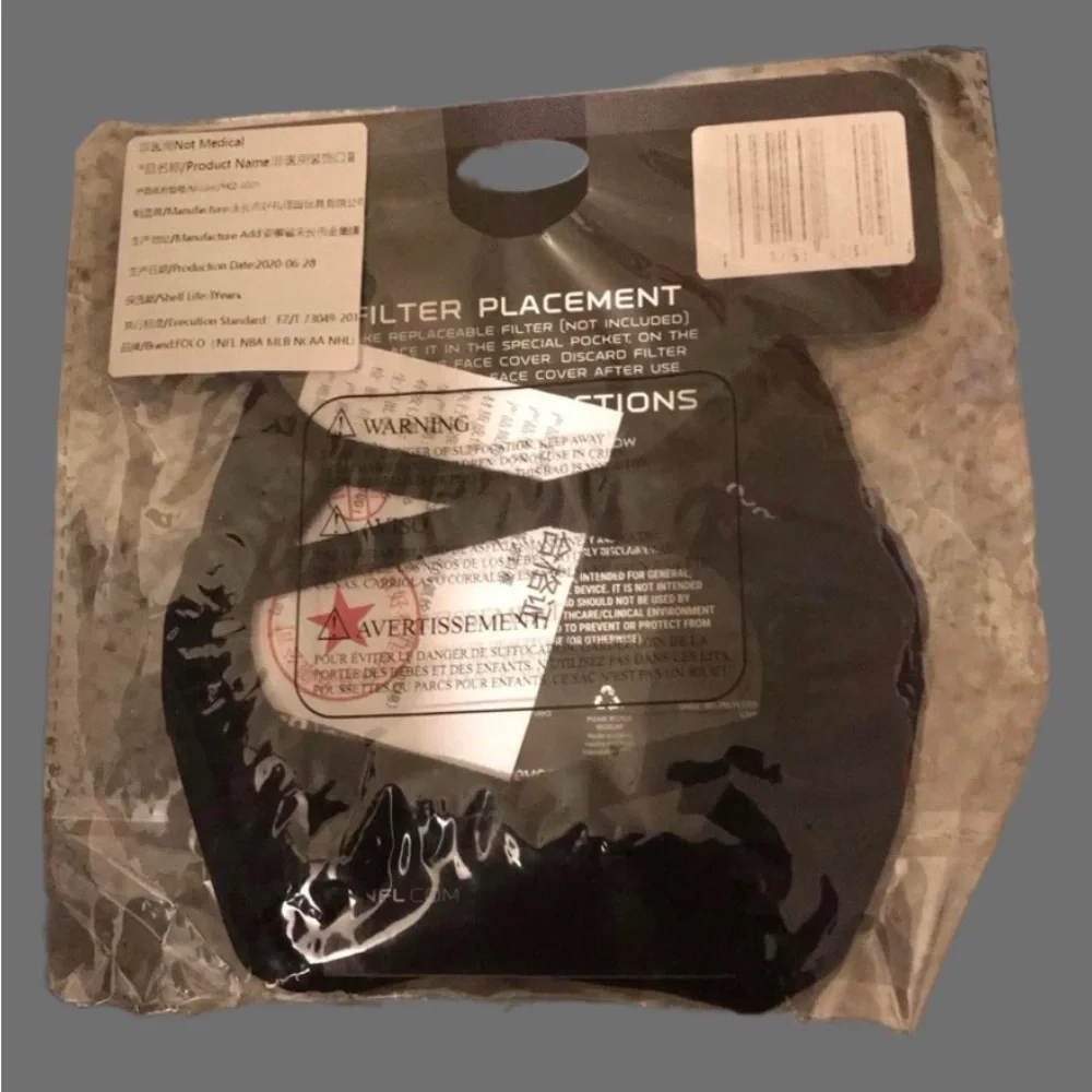 New Official NFL Las Vegas Raiders Reusable Face Mask Factory Sealed